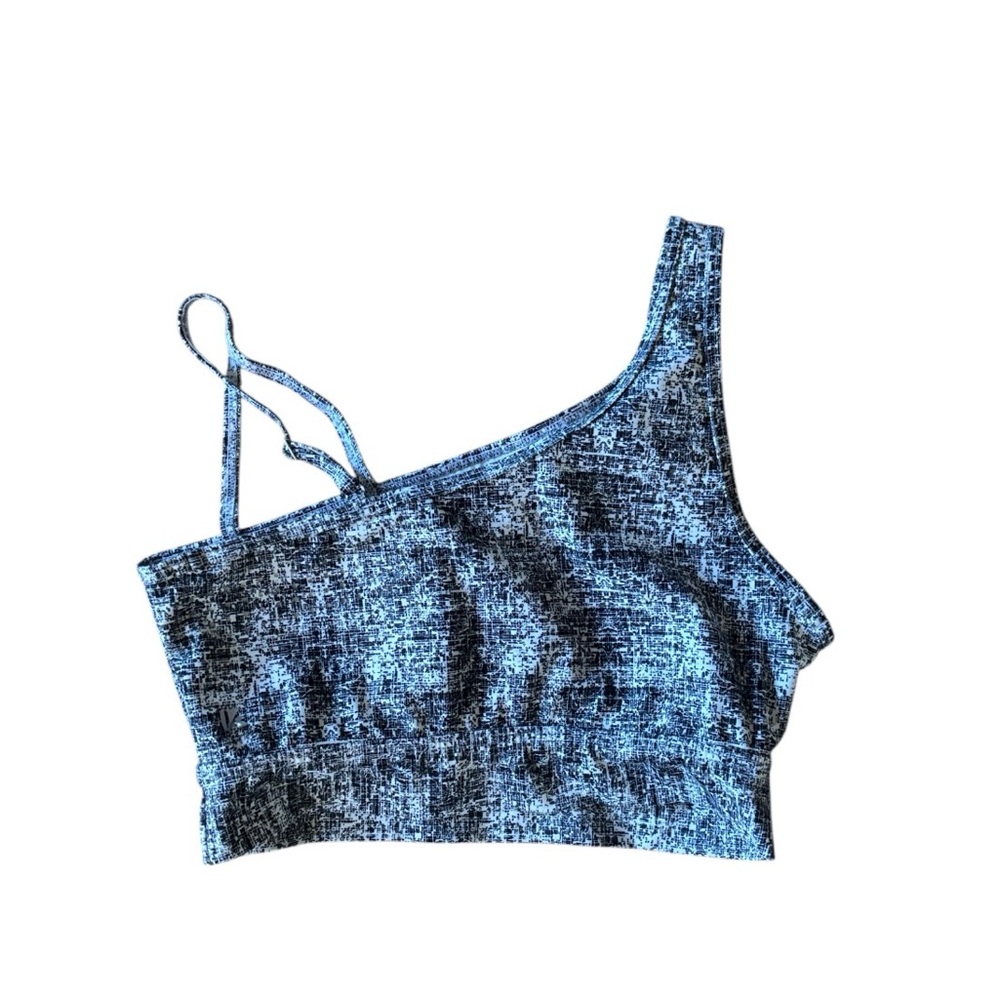 BuffBunny | Blue & White Stylish Shoulder Strap Padded Adjustable Sports Bra M - Picture 3 of 7